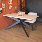 50% Korting: Eettafel Otis melamine beige 160 x 80 cm, Ophalen, Zo goed als nieuw, Rechthoekig
