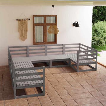 vidaXL 8-delige Loungeset massief grenenhout, Verzenden, Nieuw, Loungeset