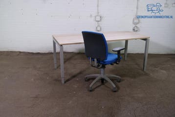 Verstelbaar bureau 180x80 cm – Robson eiken, grijs frame, Overige typen, Gebruikt, Verzenden, Overige merken