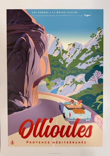 Monsieur Z - Affiche de Tourisme Ollioules - Les Gorges /