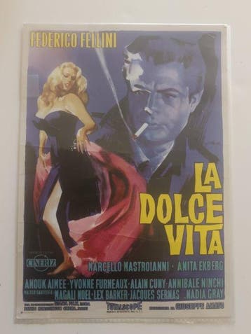 La Dolce Vita - Federico Fellini - Vintage mini poster,, Nieuw