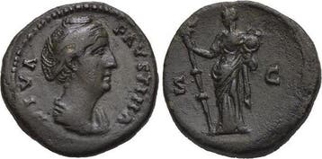 Bronze Rom Diva Faustina I, Gattin des Antoninus Pius ges..., Postzegels en Munten, Verzenden