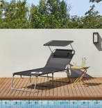 Grote Opvouwbare Ligstoel met Zonnescherm 71 cm, Verzenden, Nieuw