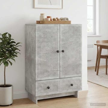 vidaXL Dressoir Beton Grijs 66 x 34,5 x 95 cm Geconstrueerd, Verzenden, Nieuw, Overige houtsoorten, Minder dan 50 cm