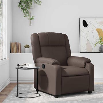 Relaxstoel Kunstleer Bruin | Tweedekansje | OP=OP, 75 tot 100 cm, Ophalen of Verzenden, Zo goed als nieuw, 75 tot 100 cm
