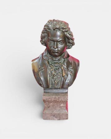 Buste, Ludwig van Beethoven - 31 cm - Gepatineerd brons