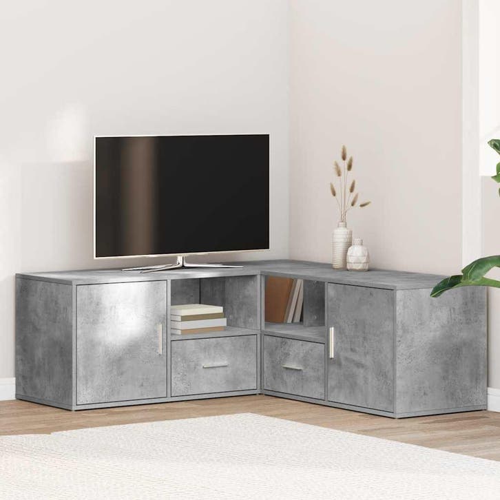 vidaXL Hoekkast 200x40x45 cm bewerkt hout betongrijs, Huis en Inrichting, Kasten | Overige, Nieuw, Verzenden