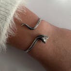 Zilveren cobra slang armband, Verzenden, Nieuw, Zilver