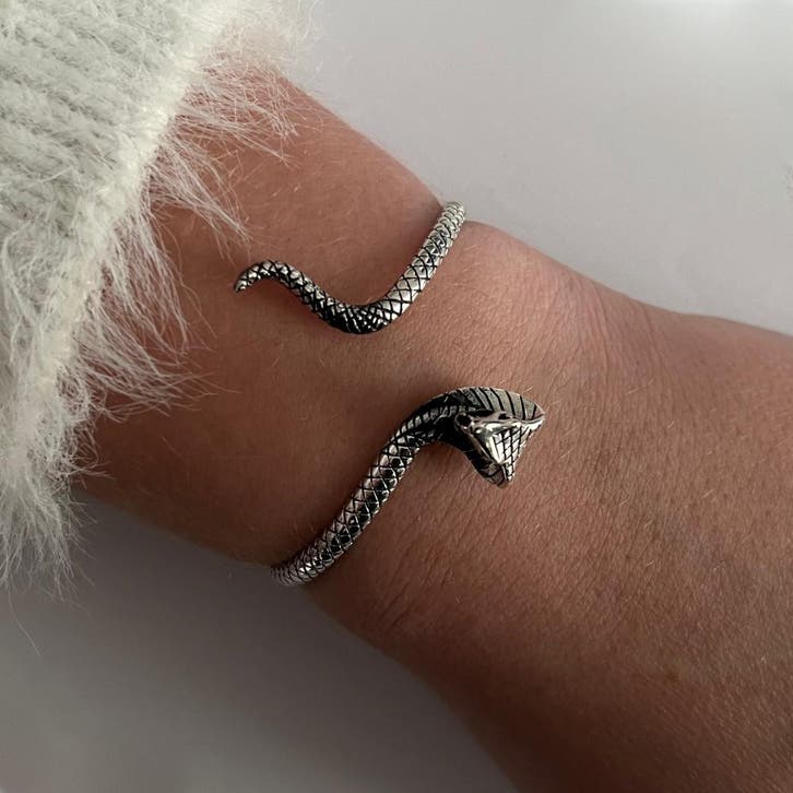 Zilveren cobra slang armband, Sieraden, Tassen en Uiterlijk, Armbanden, Nieuw, Verzenden