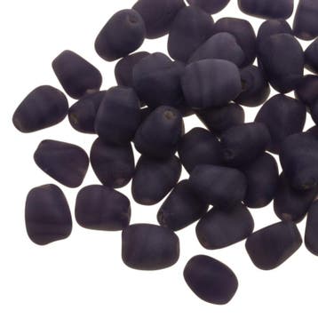 5 x Glaskralen Pebble Mat Dark Blue, Hobby en Vrije tijd, Ophalen of Verzenden, Nieuw, Kraal