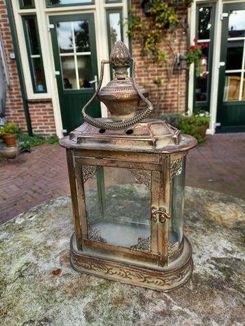 Lantaarn - CANDLE LANTERN - 34 cm - Glas, Metaal