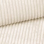 Hoekbank Ribstof Karlo Creme | Universeel | €449,-, Huis en Inrichting, Hout, Hoekbank, 200 tot 250 cm, 100 tot 125 cm