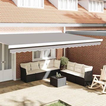 vidaXL Vervangende markies volant Lichtgrijs 480 x 20 cm, Verzenden, Nieuw