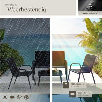 2dekans | tectake® Tuinset Nora - Moderne Zitgroep voor 4, Ophalen of Verzenden, Zo goed als nieuw