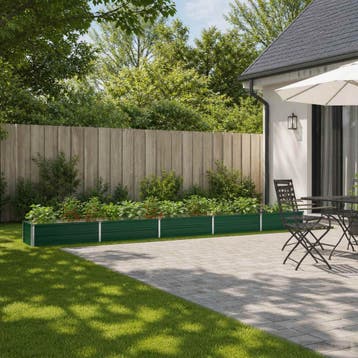 vidaXL Verhoogd Tuinbed Groen 400 x 40 x 24 cm koudgewalst, Minder dan 30 cm, Verzenden, Minder dan 60 cm, Nieuw