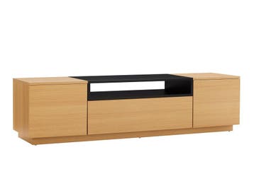 TV-bord LOFT 160 cm naturel zwart - 47811, Ophalen of Verzenden, Nieuw
