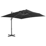 vidaXL Zweefparasol met aluminium paal 3x3 m zwart, Tuin en Terras, Parasols, Verzenden, Nieuw, 3 tot 4 meter, Zweefparasol