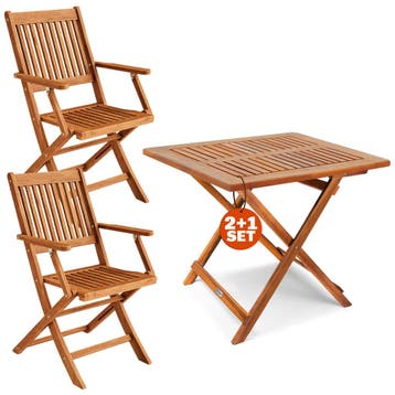 Tuinset 3-delig Acaciahout (Tuinsets, Tafels-Stoelen), Verzenden, Nieuw