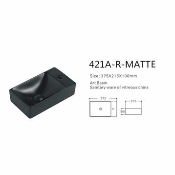 Fontein Creavit Mini 37.5x21.5x10 cm Mat Zwart (kraangat, Ophalen of Verzenden, Nieuw