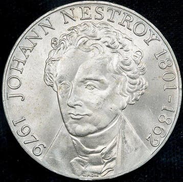 Oostenrijk. 100 Schilling 1976 (Johann Nestroy)