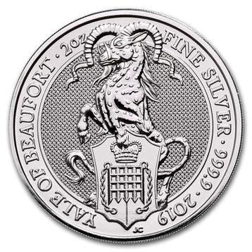Queens Beast The Yale of Beaufort 2 oz 2019, Postzegels en Munten, Verzenden, Losse munt, Zilver