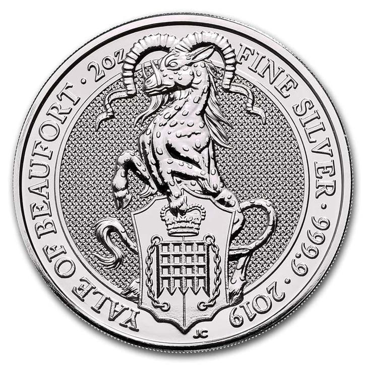 Queens Beast The Yale of Beaufort 2 oz 2019, Postzegels en Munten, Munten | Europa | Niet-Euromunten, Losse munt, Zilver, Verzenden