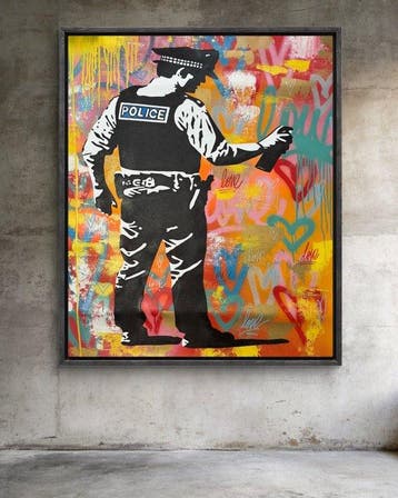 isem (1985) - Police graffiti X Love ( size XL 100x80cm 100%