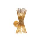 Art Deco wandlamp goud 2-lichts - Broom, Huis en Inrichting, Lampen | Wandlampen, Verzenden, Nieuw, Landelijk