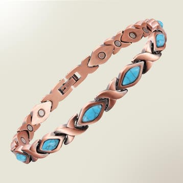 Luxe gezondheidsarmband magnetisch koper – stone turquoise –, Ophalen of Verzenden, Nieuw