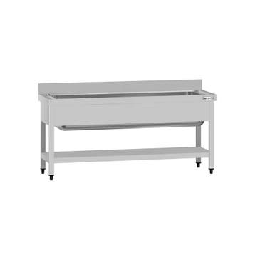 GGM Gastro | RVS Pannenspoeltafel ECO - 1600x700mm - met |, Verzenden, Nieuw in verpakking, RVS Meubilair