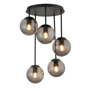 Plafondlamp Globe Cluster 5 – Smoke Glas, Huis en Inrichting, Verzenden, Nieuw, Glas