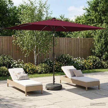 vidaXL Tuinparasol met LED-lampen en voet 200 x 300 cm, Verzenden, Nieuw, 1 tot 2 meter