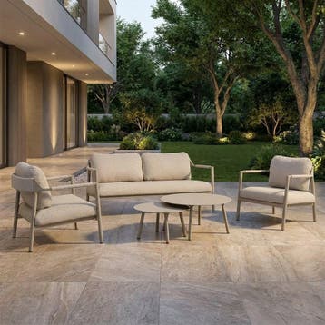 Loungeset Capri - 2 luxe fauteuils + loungebank, Tuin en Terras, Tuinsets en Loungesets, Verzenden, Nieuw, Hout