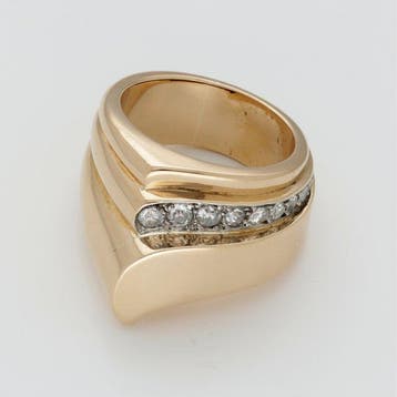 Ring - 18 karaat Geel goud Diamant (Natuurlijk), Sieraden, Tassen en Uiterlijk, Ringen, Nieuw