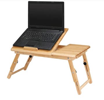 Laptoptafel Bamboe 55x28x35cm ventilatiegaten & lade , Se..., Huis en Inrichting, Complete inboedels, Verzenden