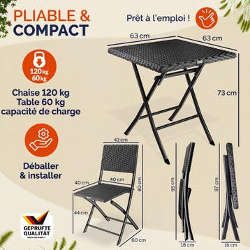 Polyrotan Tuinset 3-delig Zwart (Voor in Huis), Verzenden, Nieuw
