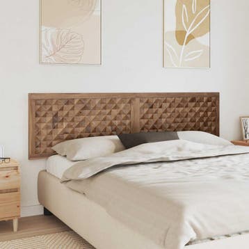 vidaXL Bed Hoofdbord Naturel Massief Teakhout, Huis en Inrichting, Verzenden, Nieuw, Bruin, Hout
