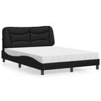 vidaXL Bed met matras Hvar kunstleer zwart 140x200 cm, Huis en Inrichting, Slaapkamer | Bedden, Overige materialen, Verzenden