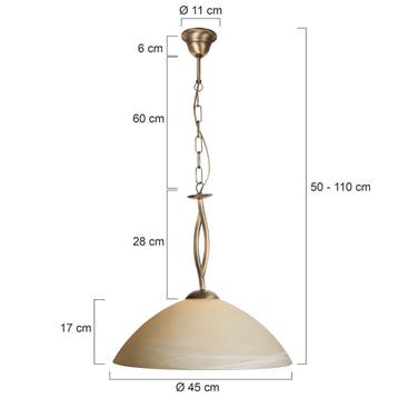 Steinhauer hanglamp Capri 6839BR 2dekansje, Ophalen, Nieuw, Overige materialen, Klassiek