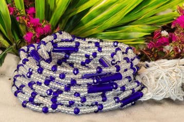 Waist Beads / Afrikaanse Heupketting - UKeke -  Blauw (Tradi, Sieraden, Tassen en Uiterlijk, Kettingen, Ophalen of Verzenden, Nieuw