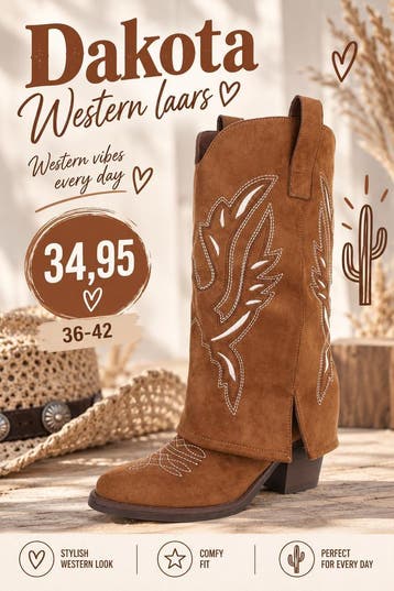 Dakota Western laars, Kleding | Dames, Verzenden, Nieuw