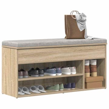 vidaXL Schoenenbank 102x30,5x45 cm bewerkt hout sonoma, Huis en Inrichting, Verzenden, Nieuw
