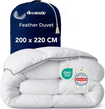 Eendendons Dekbed 200x220 - Luxe - Laatste Stuk!, Gebruikt, Wit, Tweepersoons, Ophalen of Verzenden