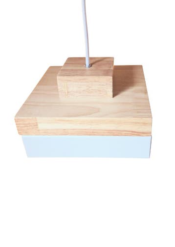 Hanglamp Modern Wit vierkant me hout 18 cm - Scaldare Scilla, Ophalen of Verzenden, Nieuw, Hout