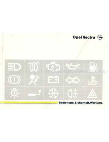 1996 OPEL VECTRA INSTRUCTIEBOEKJE DUITS