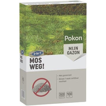 Mosverwijderaar gazon | Pokon | 100 m² (Korrels, 3500 gram), Verzenden, Nieuw