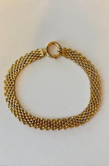 Halsketting - 14 karaat Geel goud - Diamantaccenten, Nieuw