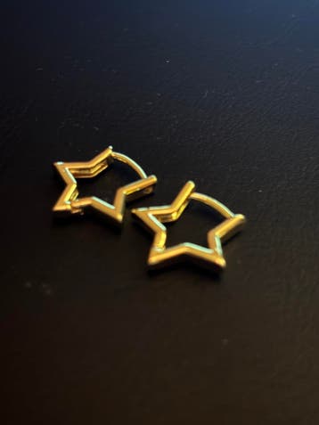 No-Fade Goud-Stijl Vergulde Stervormige Oorbellen Sieraden, Sieraden, Tassen en Uiterlijk, Oorbellen, Overige materialen, Hangers