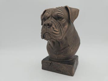 Bust of a american bulldog dog statue - home decor dog lover, Verzenden, Nieuw
