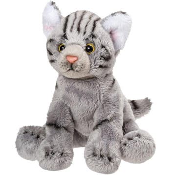 Suki Gifts pluche kat knuffel - grijs - 12 cm - poes, Verzenden, Nieuw